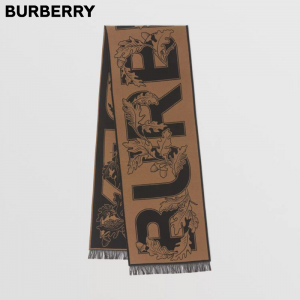 【日本未入荷♪】BURBERRY バーバリー ユニセックス アーカイブロゴ ジャカードスカーフ 80457931