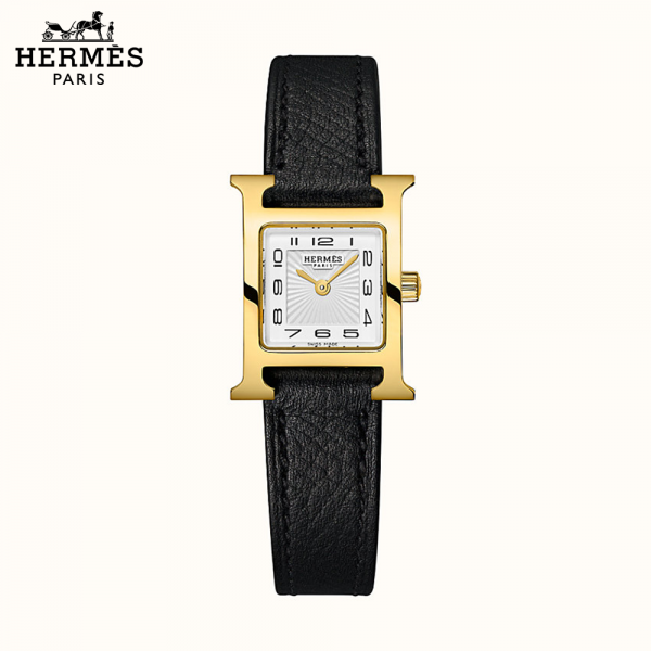 【0125】HERMES エルメス 腕時計 《Hウォッチ》 17.2×17.2 mm 黒 W037894WW00